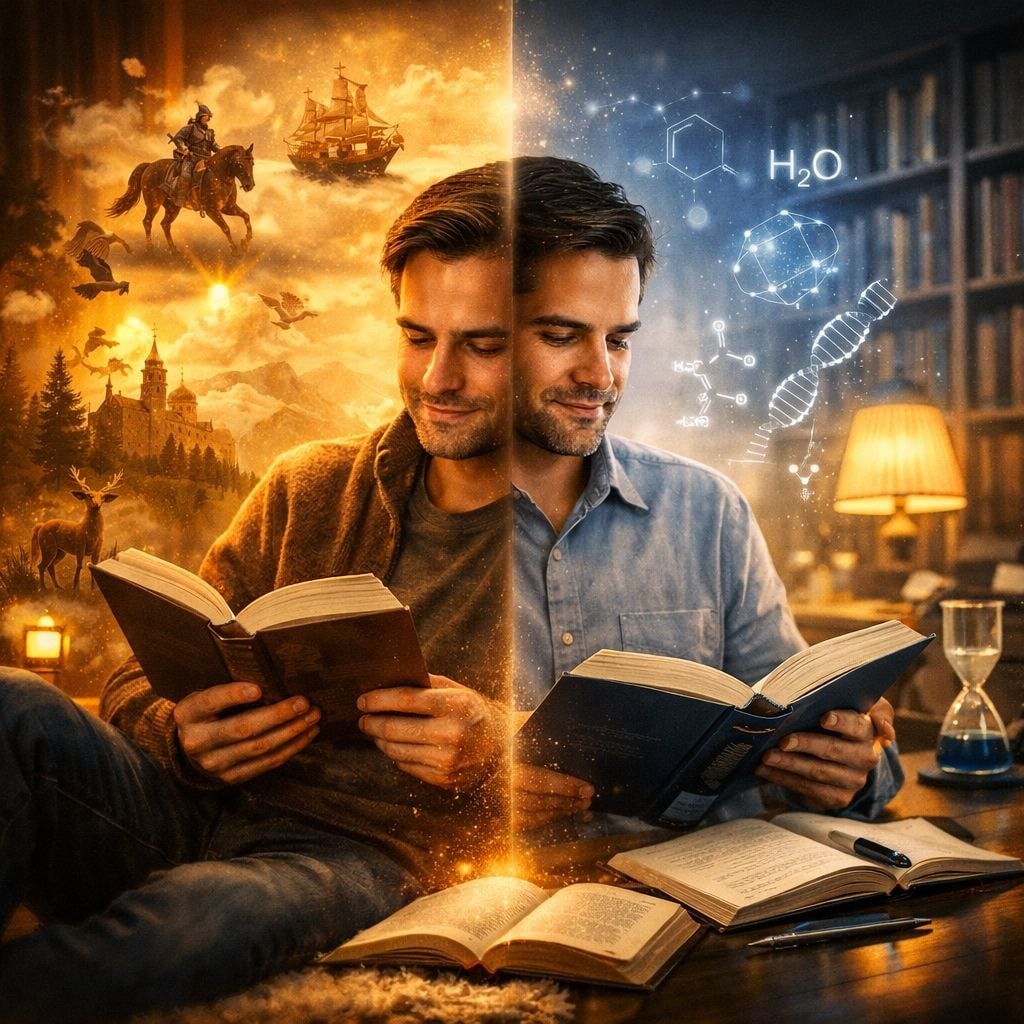 Badiiy va ilmiy kitoblardan qaysi biri muhim degan savolga aniq bitta javob yo‘q – har ikkisining o‘z o‘rni bor.